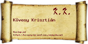 Kövesy Krisztián névjegykártya