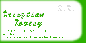 krisztian kovesy business card